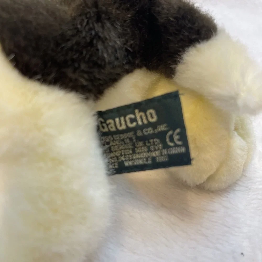 Vtg Russ‎ Berrie St Bernard Puppy Dog Plush Barrels Stuffed Bean Bag Plush